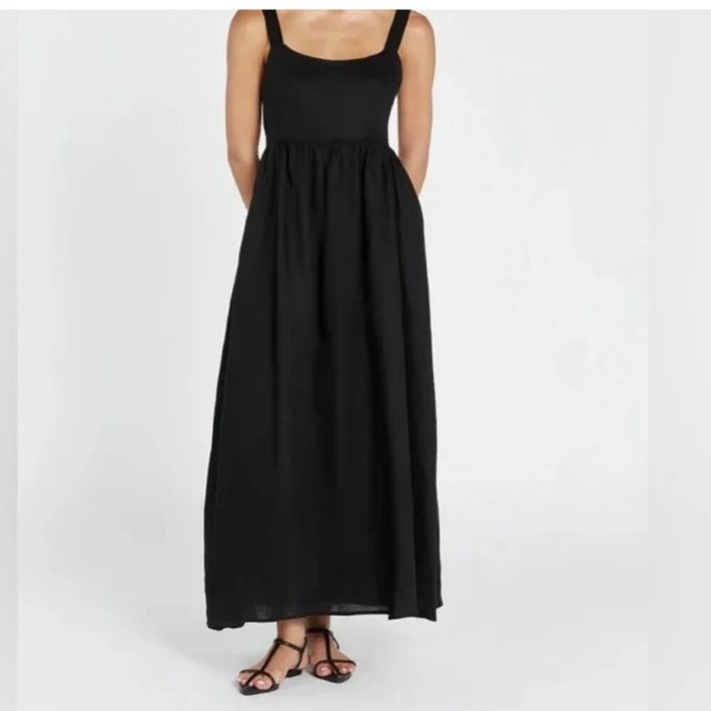 2/S DISSH 1oo%  linen maxi dress long minimalist luxury capsule casual vacation